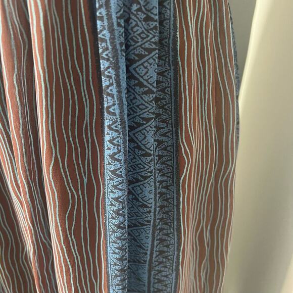 NWT ODDY Woman’s Brown Blue Striped Sleeveless Lightweight Maxi Dress- Size S - Picture 11 of 12